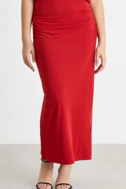 Gonna lunga in jersey - Rosso