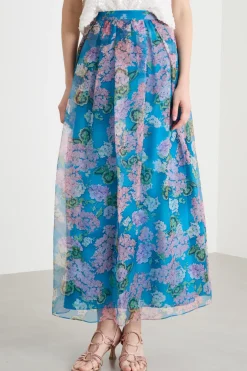 Gonna lunga in organza - Azzurro Rosa