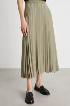 Gonna lunga in plissé soleil - Verde