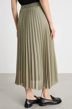Gonna lunga in plissé soleil - Verde