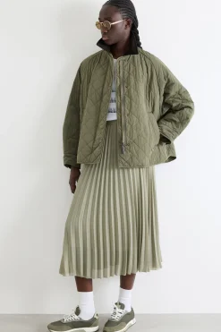Gonna lunga in plissé soleil - Verde