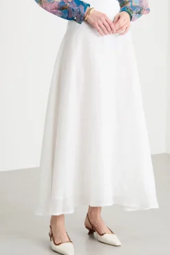 Gonna lunga in tela - Bianco