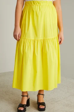 Gonna maxi in popeline - Giallo