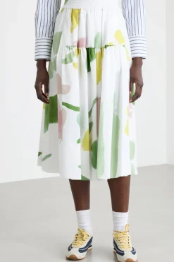 Gonna midi a fantasia - Bianco Verde