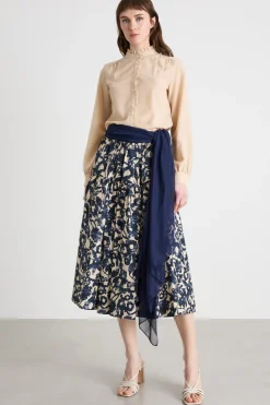 Gonna midi a fantasia - Blu Beige