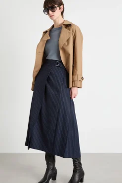 Gonna midi in flanella - Blu