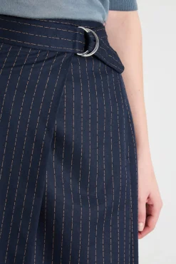 Gonna midi in flanella - Blu