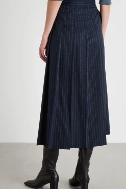 Gonna midi in flanella - Blu