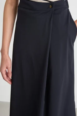 Gonna midi in jersey tecnico - Blu