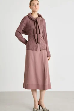 Gonna midi in jersey tecnico - Rosa
