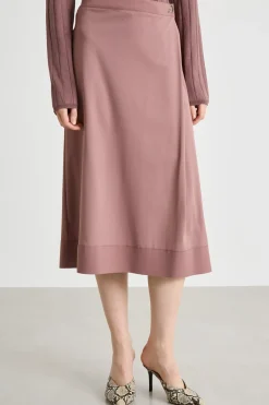 Gonna midi in jersey tecnico - Rosa