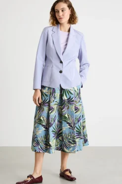 Gonna midi in ottoman - Azzurro Verde Viola