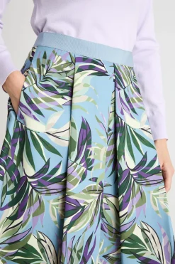 Gonna midi in ottoman - Azzurro Verde Viola