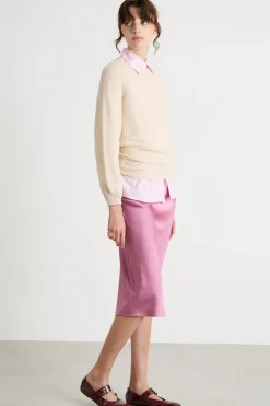 Gonna midi in raso - Rosa