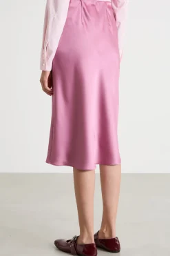 Gonna midi in raso - Rosa