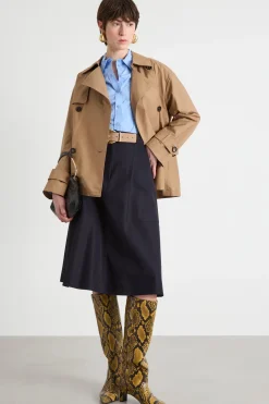 Gonna midi in twill - Blu Notte