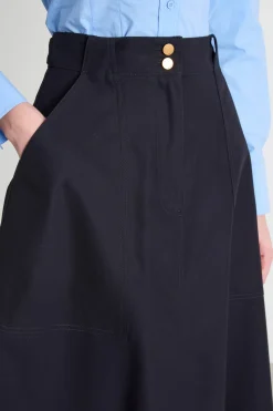 Gonna midi in twill - Blu Notte