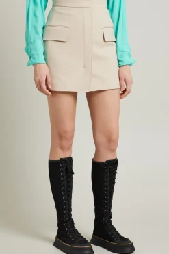 Gonna mini in lana - Beige