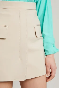 Gonna mini in lana - Beige