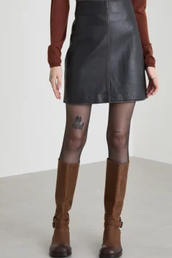 Gonna mini in pelle - Nero
