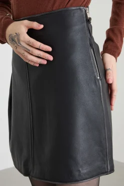 Gonna mini in pelle - Nero