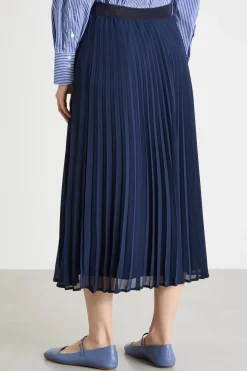 Gonna plissé in georgette - Blu