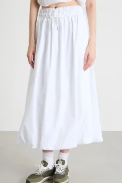 Gonna svasata con vita elasticizzata - Bianco
