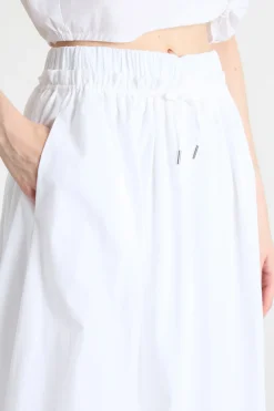 Gonna svasata con vita elasticizzata - Bianco