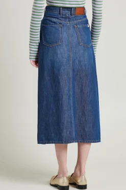 Gonna svasata in denim - Blu Denim