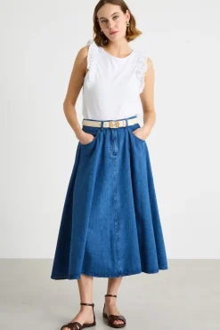 Gonna svasata in jeans - Blu