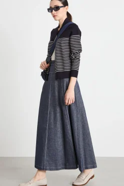 Gonna svasata in twill - Blu