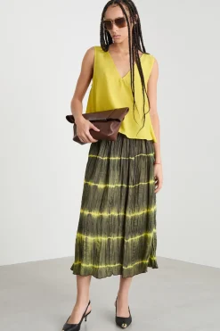 Gonna tie-dye svasata - Verde Giallo