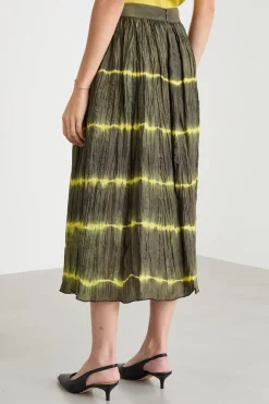 Gonna tie-dye svasata - Verde Giallo