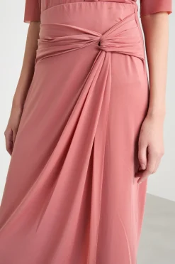 Gonna tubino con drappeggio - Rosa