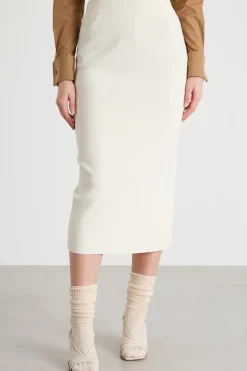 Gonna tubino con spacco - Bianco