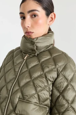 Imbottito trapuntato con zip - Verde