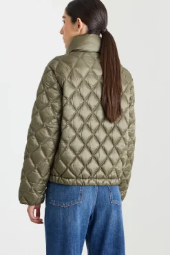 Imbottito trapuntato con zip - Verde