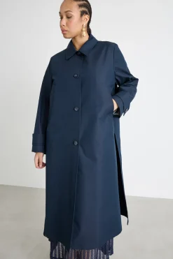 Impermeabile lungo - Blu