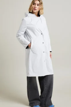Impermeabile reversibile in tela - Blu Bianco