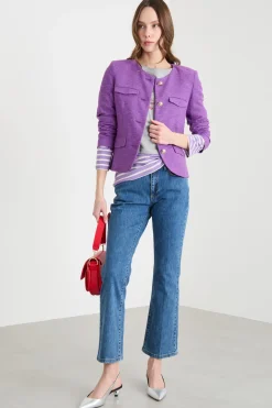 Jeans aderente con fondo flare - Blu