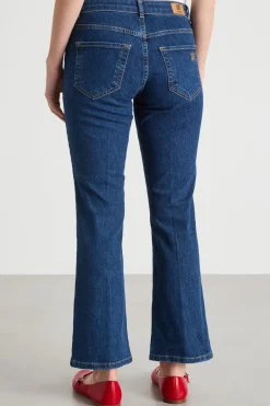 Jeans aderente con fondo flare - Blu