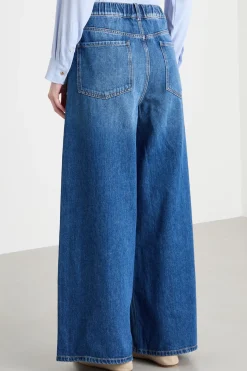Jeans ampi con fantasia - Blu