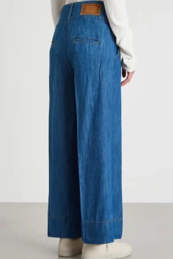 Jeans ampio con baschina - Blu