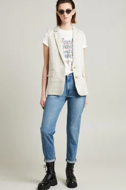 Jeans boyfriend in denim - Azzurro Denim