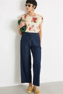 Jeans con coulisse - Blu
