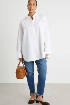 Jeans con fondo irregolare a taglio vivo - Blu