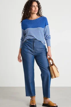Jeans con inserto elastico in vita - Blu