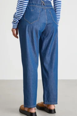 Jeans con inserto elastico in vita - Blu