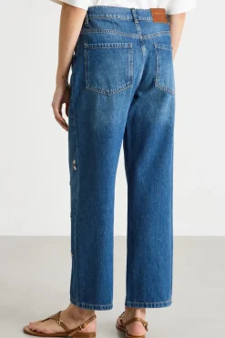Jeans con paillettes - Blu