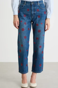 Jeans con paillettes - Blu
